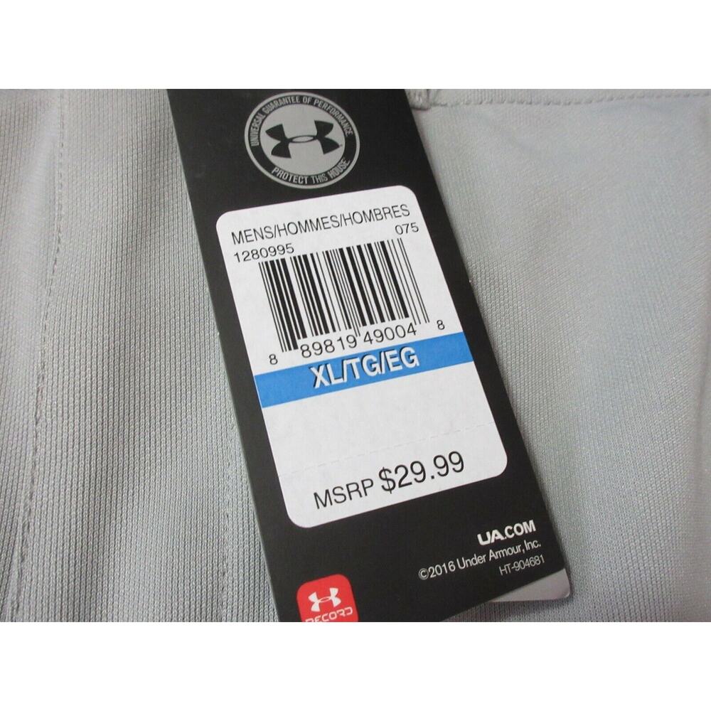 NWT Under Armour Mens UA Clean Up Cuffed Baseball Pants 1280995 Grey XL - Picture 4 of 7